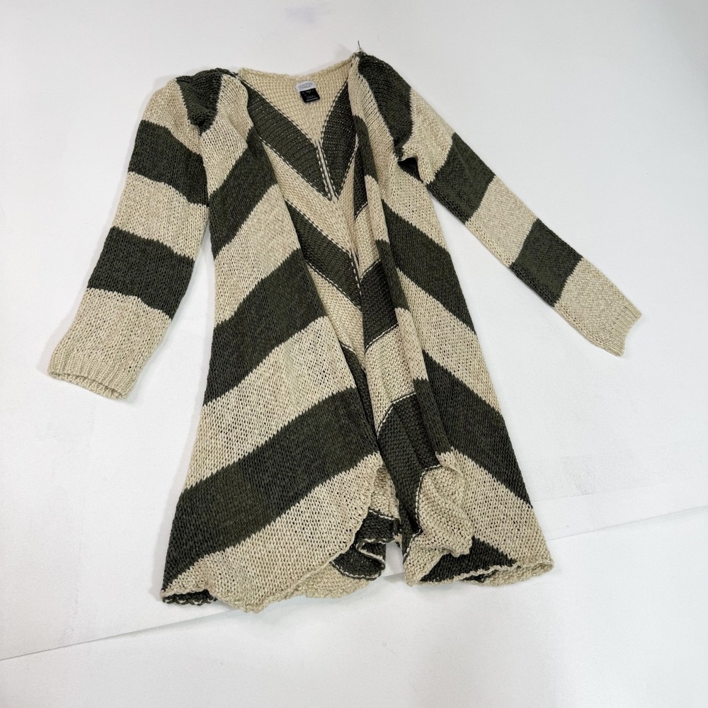Y2K Charming Charlie Sweater Womens Small Striped Knit Open Front Cardigan